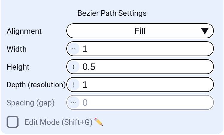 Shape Curve Settings