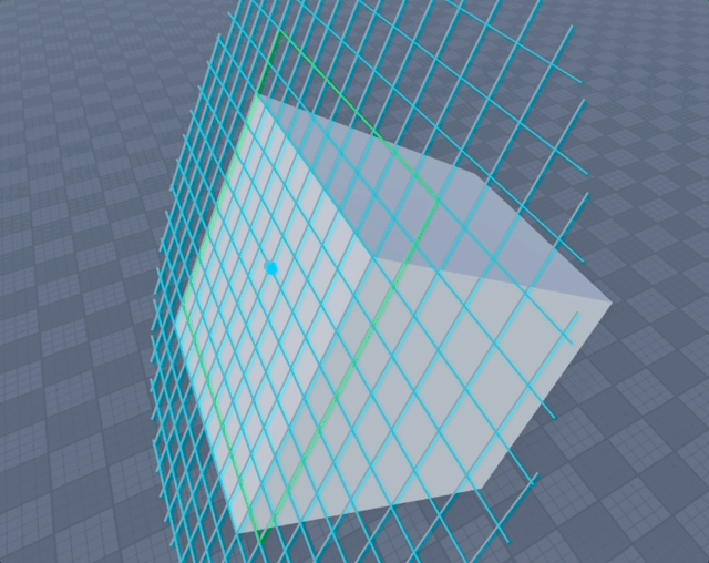 Grid Mode — Rotated to part