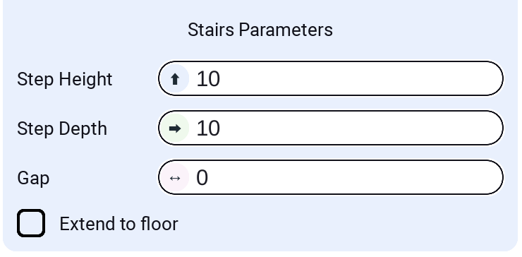 Shape Stairs Settings