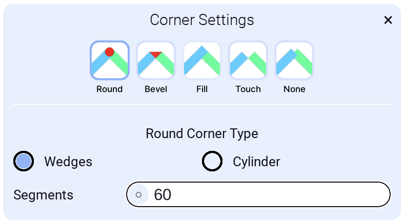 Structure Corner Settings